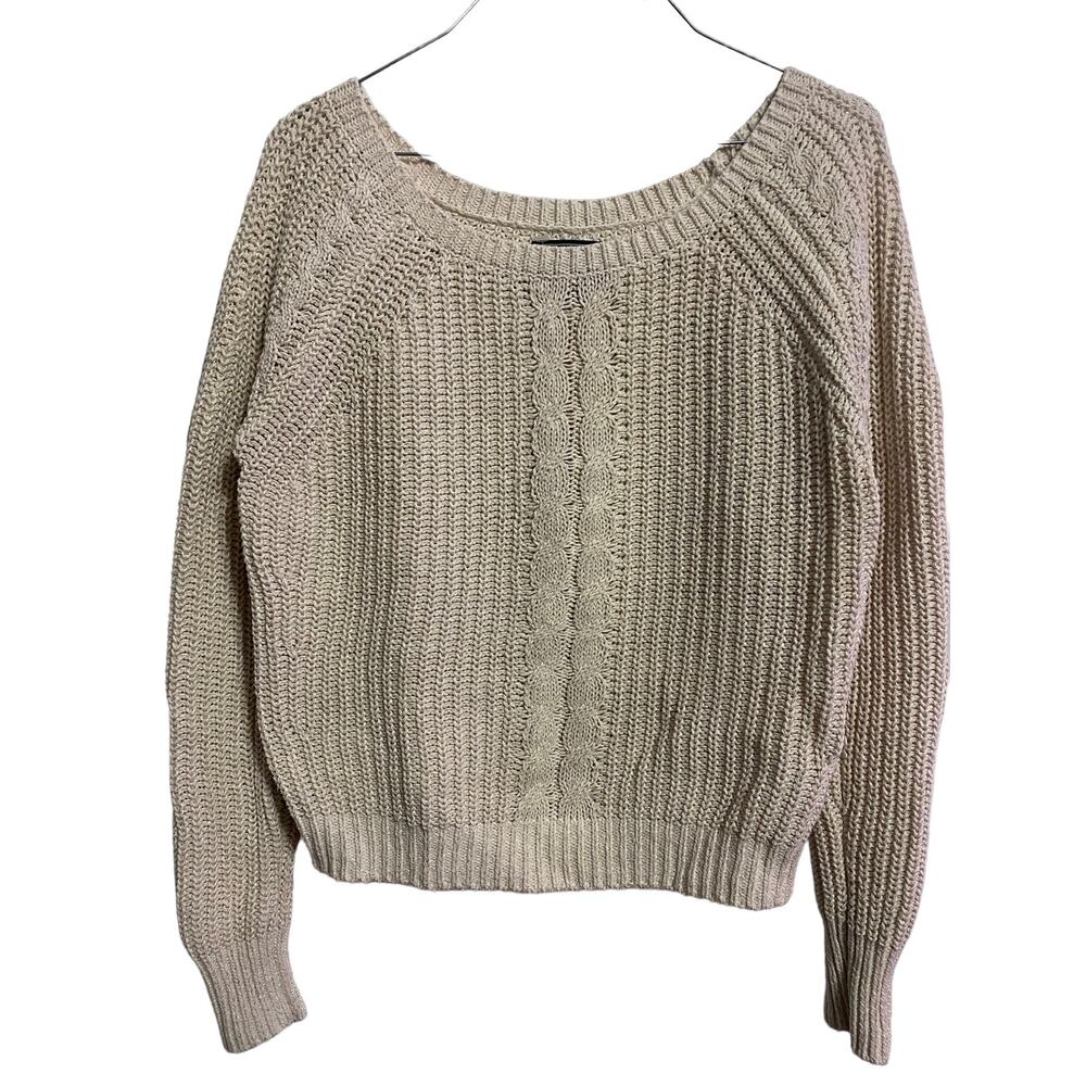 Abercrombie & Fitch Knit Sweater Size Small Cream Sparkle